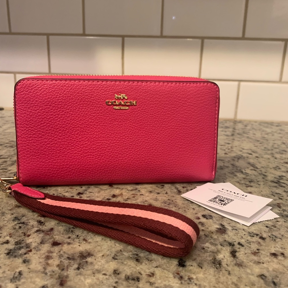 NWT Bold Pink Coach Wristlet